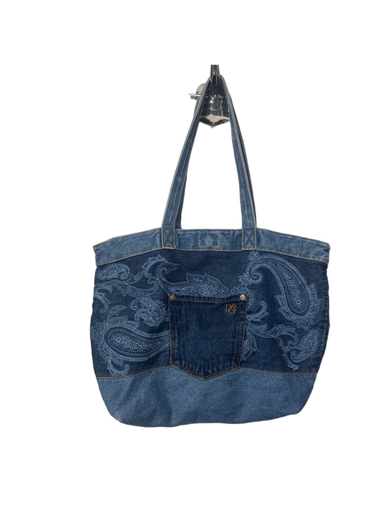 DG2 by Diane Gilman Handbags - DG2 by Diane Gilman 30th Anniversary Denim Jean Tote Bag Purse Paisley Pocket